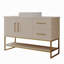 Meuble-lavabo moderne 47,2 po avec lavabo vasque en céramique, armoire autoportante dorée