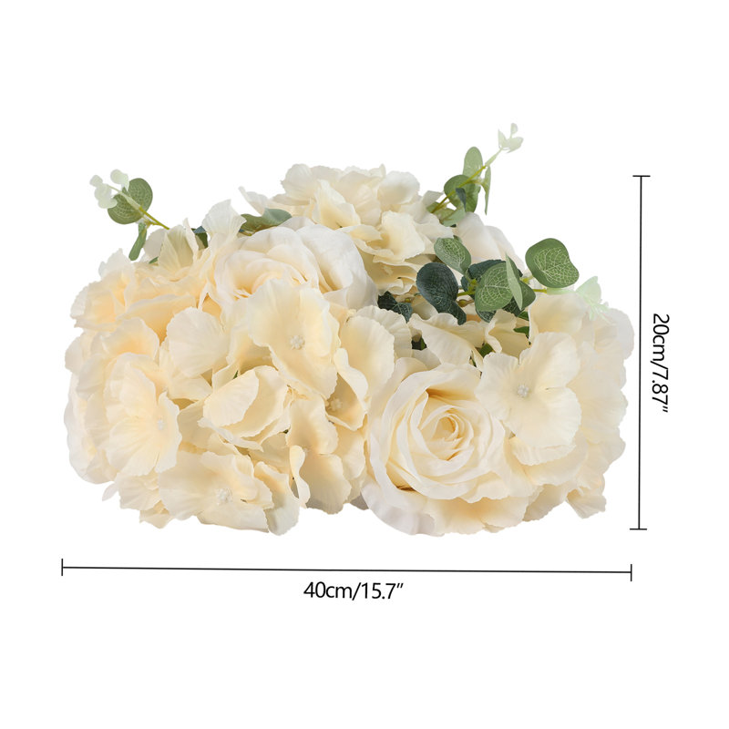 Arrangement floral de roses, H 7,87 po x l 15,7 po x P 15,7 po, Champagne