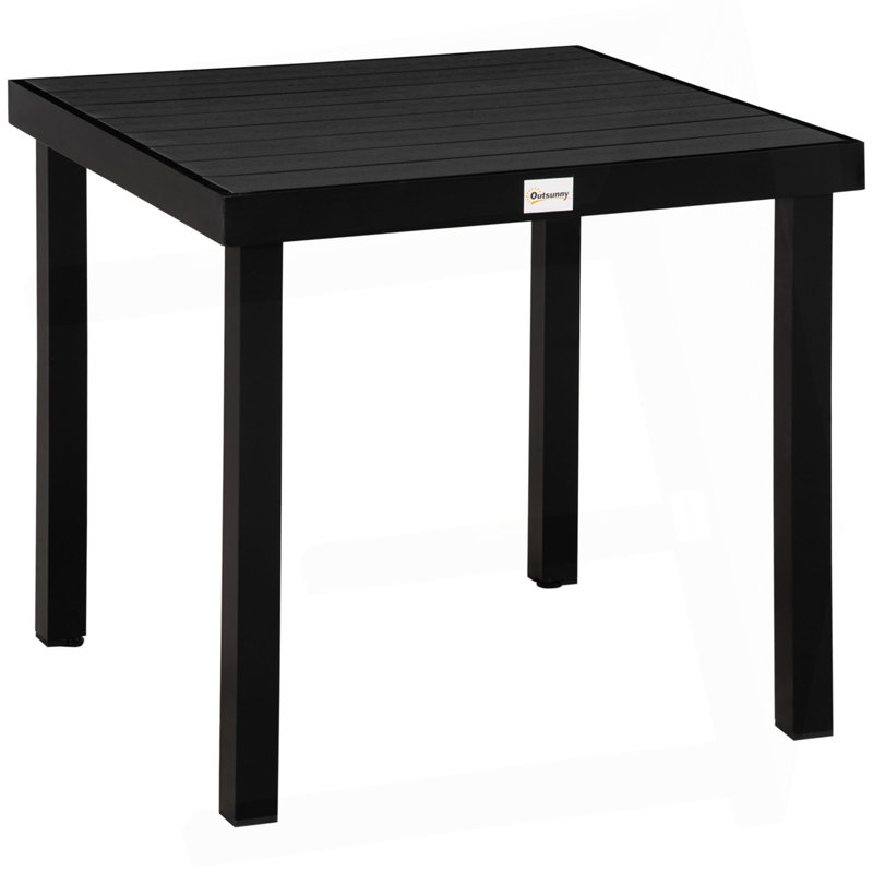 Table de salle à manger d'extérieur pour 4 personnes Outsunny, carrée, pieds en aluminium et aluminium
