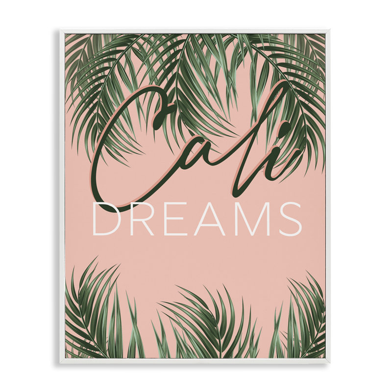  Cali Dreams on Palms, estampe numérique par Angela Nickeas, H 14 po x l 11 po, Estampe numérique encadrée blanc bord de mer