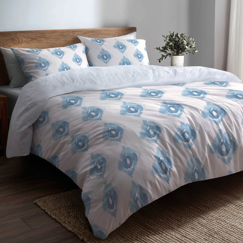 Ensemble de 6 édredons Modern - ensemble de literie et coussin décoratif scandinave bleu et blanc Whisper