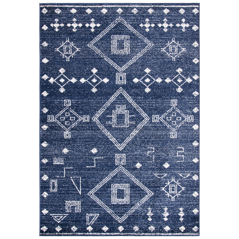 Tarbox Geometric Hand Woven Area Rug, Rectangle 155 x 229 cm