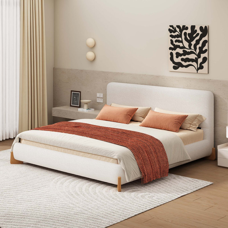 Lit rembourré Elegant Boucle, grand, Grand lit