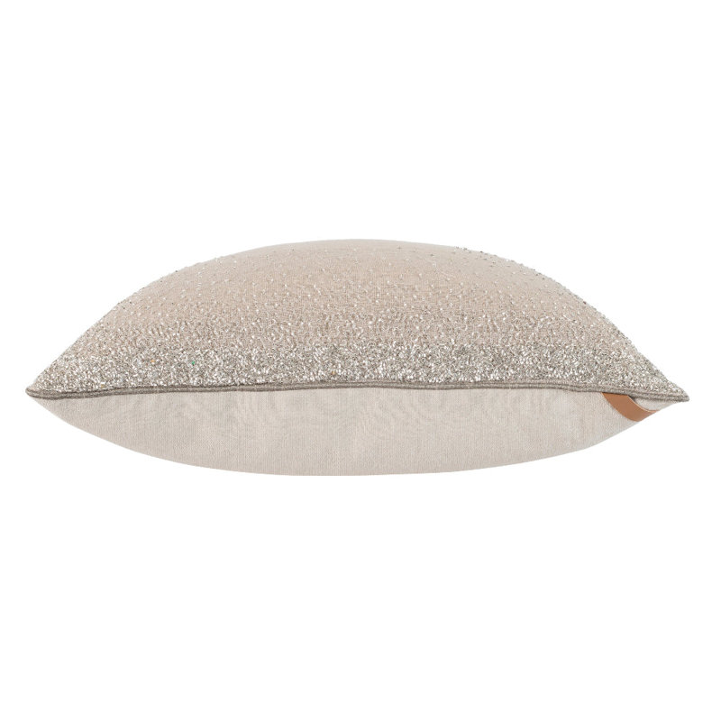 Cloud9 Square Linen Throw Pillow 22x22" Silver Beaded Detail