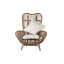 Fauteuil en rotin à dossier rond