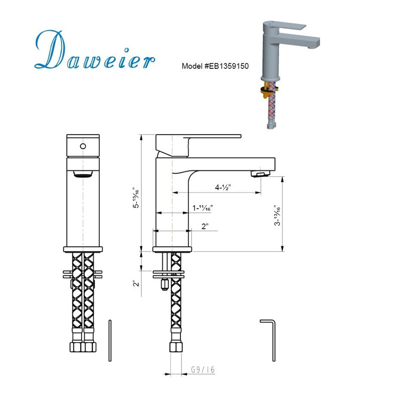 Single-Hole Single-handle Bathroom Faucet with Drain Assembly, Brushed Nickel