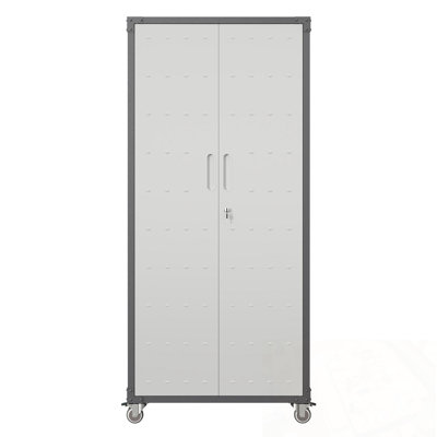 Metal Storage Cabinet With Wheels And Adjustable Shelves
