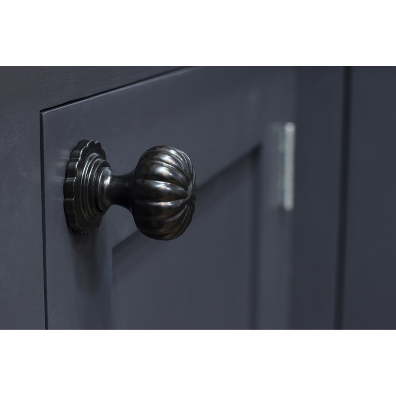 Flower Round Knob, Black, 3.2cm