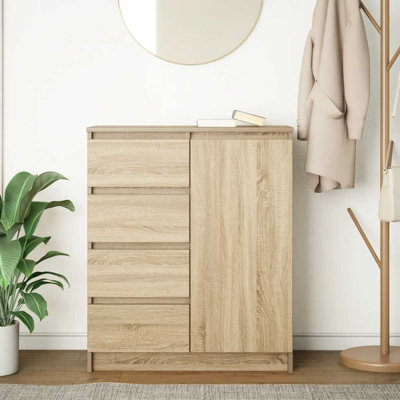 Sideboard With Drawers 71X35x84 Cm Engineered Wood