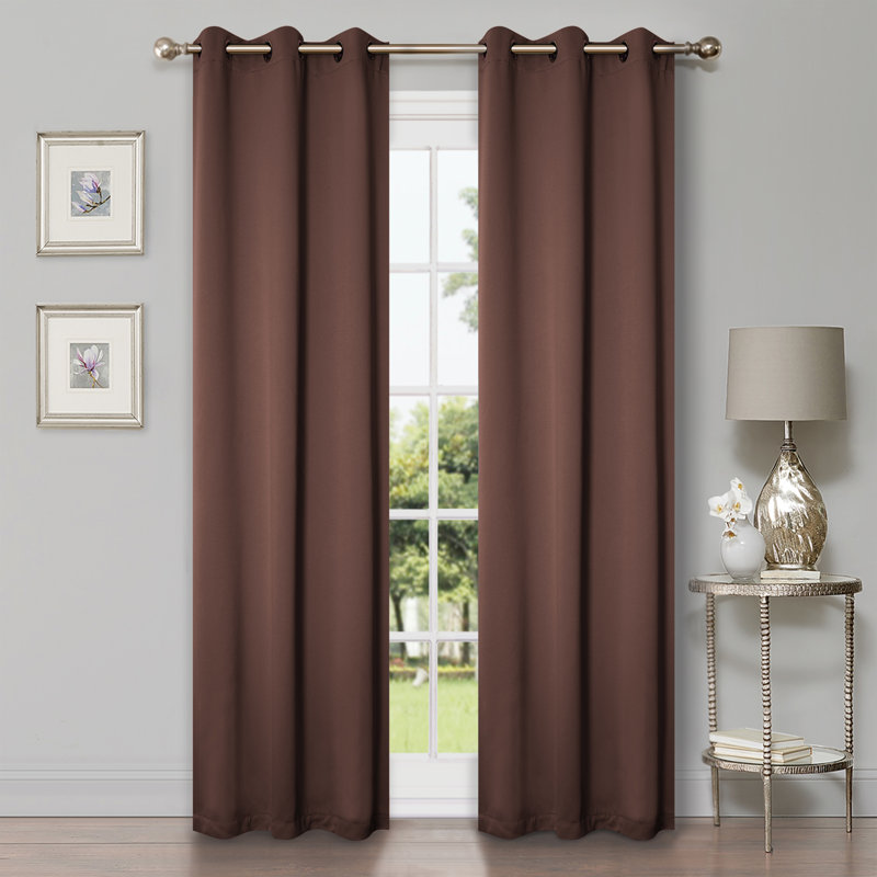  Paire de rideaux obscurcissant en polyester Trixie Millendon, L 42 po x L 108 po, Chocolat