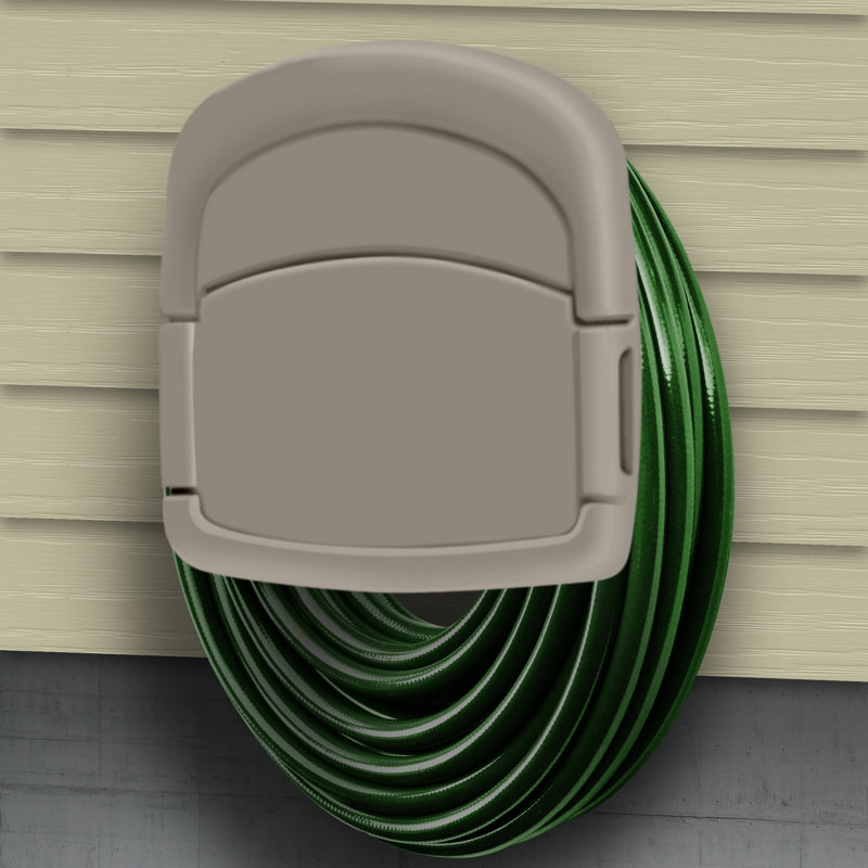 Wall Mounted Garden Hose Holder - Storage Caddy with 150-Foot Capacity for Standard 5/8-Inch Water Hose - Outdoor Organizer
