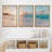 Aesthetic Sunset on Teal Ocean Coastal Beach Shore Framed Canvas 3 Pieces Print Triptych Wall Art-1076734932-1199655257