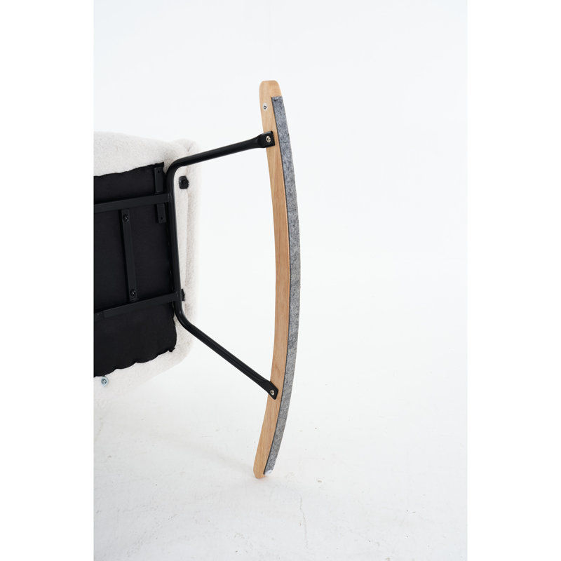 Chaise berçante Mid-Century, Ivoire ivoire