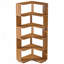 Bibliothèque de coin autoportante à angle droit 90 ° de style industriel, support de rangement à 6 niveaux, panneaux anti-chute, tablettes robustes d'une capacité de 60 lb pour le bureau de la chambre à coucher-593185061