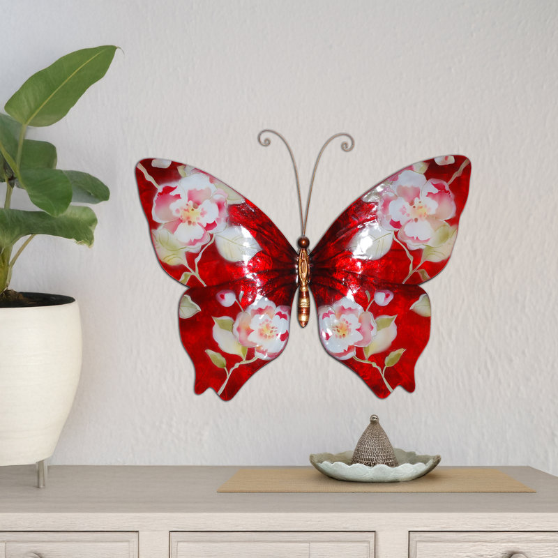 Décoration murale papillon avec fleurs