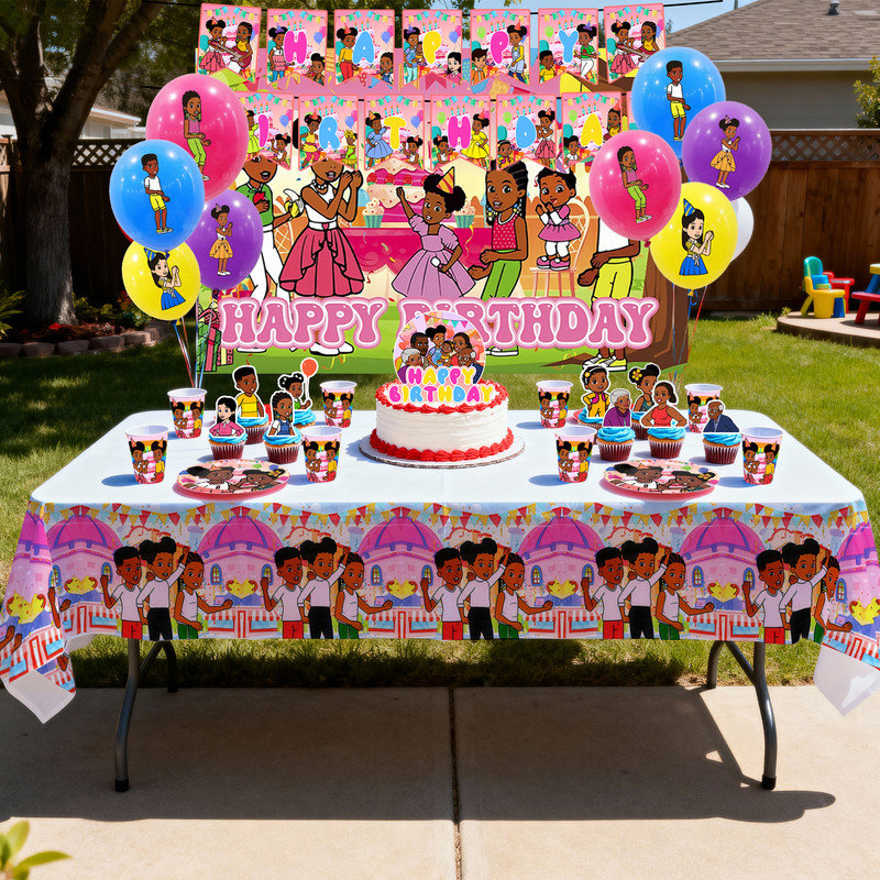 Ensemble de décorations de fête d'anniversaire Gracie's Corner, 98 pièces, articles de fête Gracie's Corner et ensemble de vaisselle pour enfants Gracie's Corner