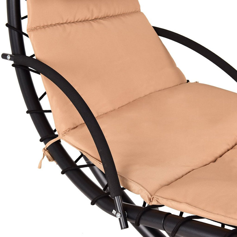 Chaise longue suspendue avec support Nagina, Turquoise (bleu)