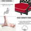 6 chaises de patio en aluminium coulé 6 pièces, coussins rouges à structure noire, moulage exquis avec motifs rectangulaires, revêtement thermolaqué résistant aux intempéries et à la résistance, conception de siège confortable, espace empilable