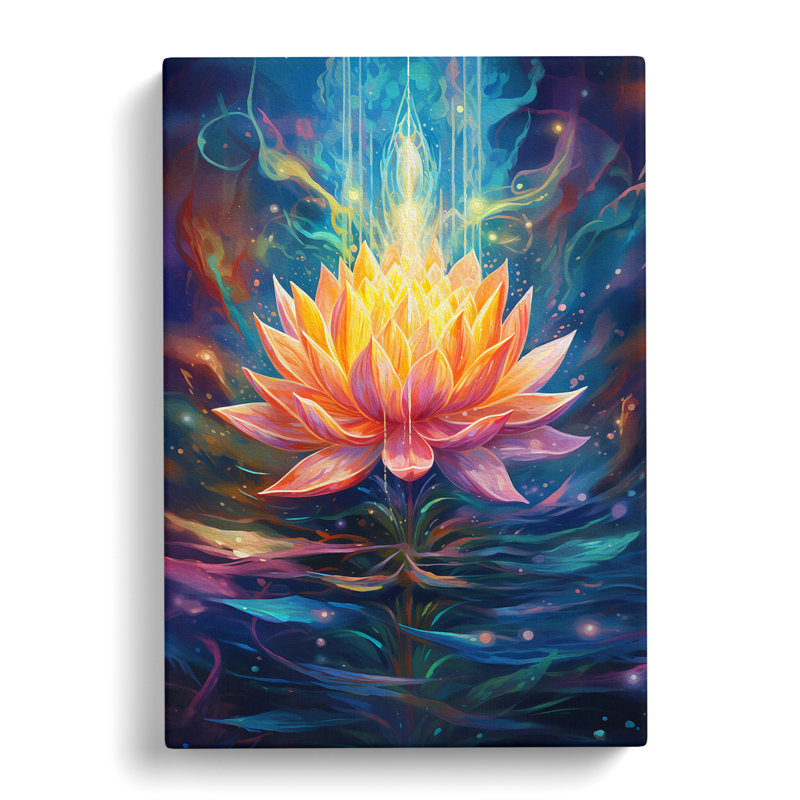 Lotus Flower Futurism No.2 - Wrapped Canvas, 76cm H x 50cm W x 3cm D