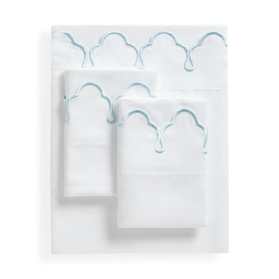 Scalloped 100% Cotton Standard Sheet Set