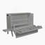 Lit escamotable avec port USB et tablettes amovibles de chaque côté, lit escamotable en pin massif pour bureau personnel, chambre d'amis-108780395-108780392
