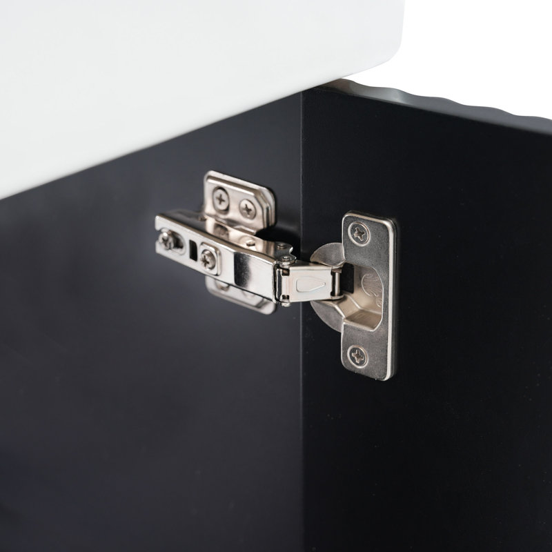Meuble-lavabo flottant moderne de 21,6 po avec lavabo en céramique - parfait pour les petites salles de bain, Noir