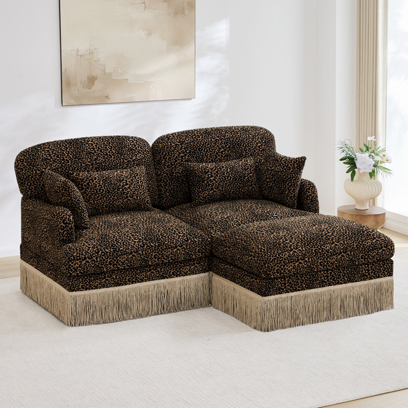Canapé Comfy Chenille Leopard, Noir brun