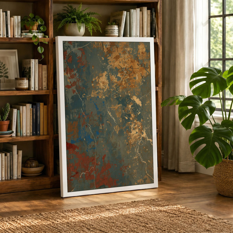 Rust and Decay Industrial - Wrapped Canvas, 36x24 - 91.4 x 61.0 cm, Cream Border