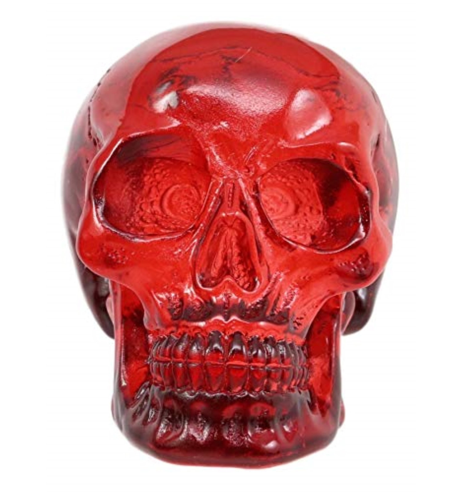 Brose Translucent Skull Miniature Figurine, Red