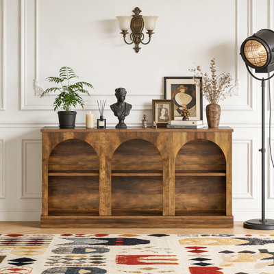 Farmhouse Entryway Table with 3 Tier Storage