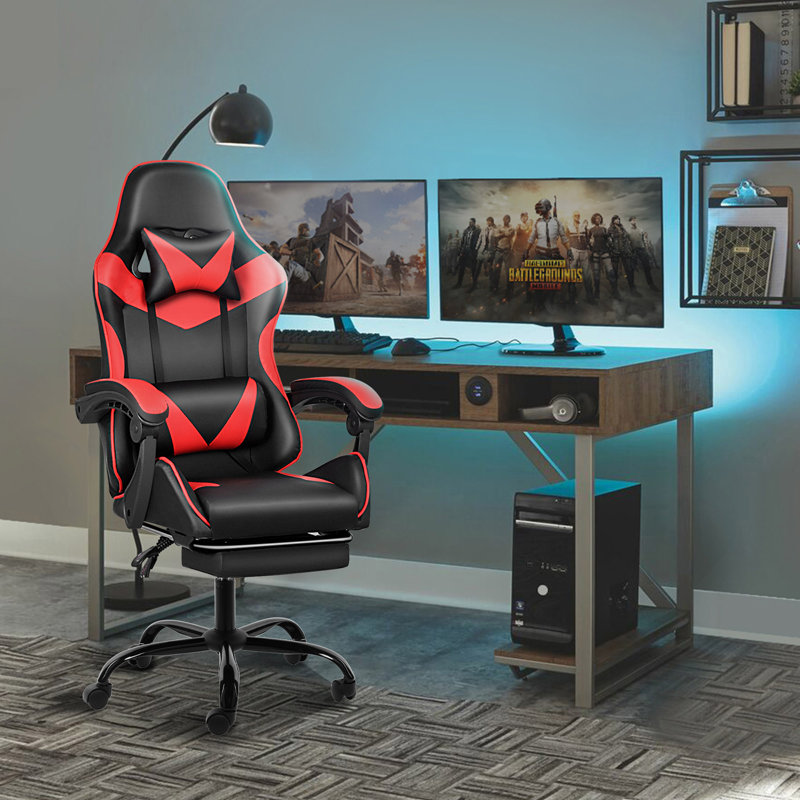 Fauteuil inclinable ergonomique inclinable, Noir / rouge