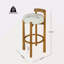 Tabouret de bar d'intérieur à dossier bas en bois, finition noyer et revêtement, ensemble de 2-118100636