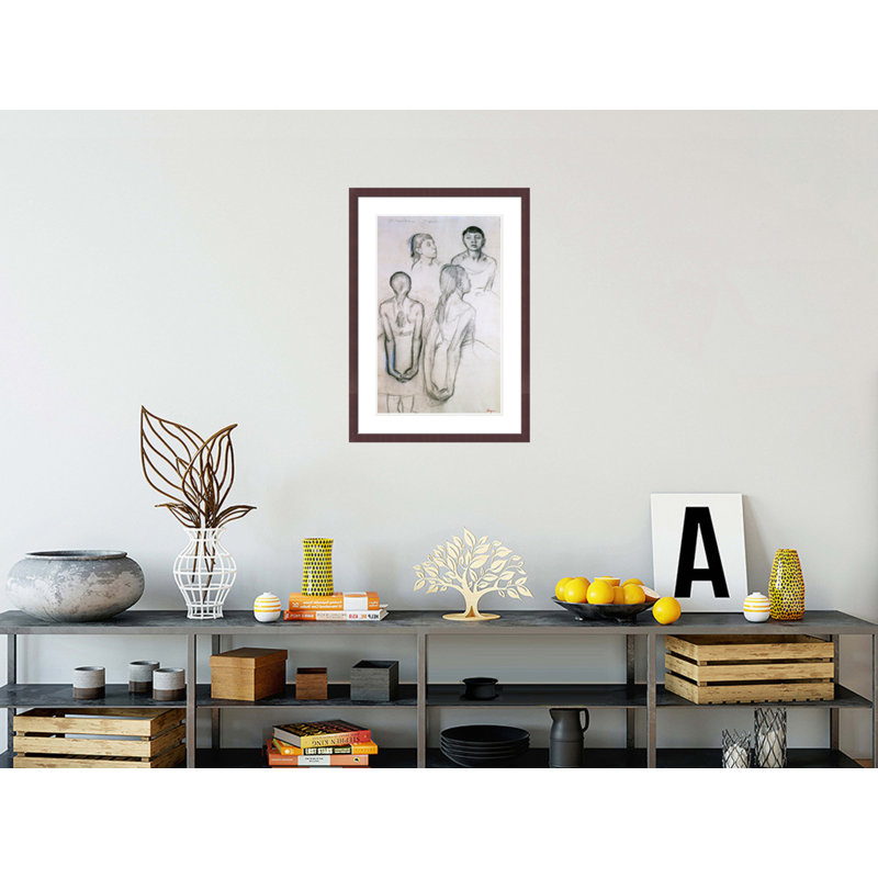 Quatre études sur les danseurs par Edgar Degas, impression giclée encadrée, H 29,5 po x l 20,87 po