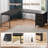 62.8" L-Shaped Gaming Desk with Power Outlets, Computer Desk with Drawers-1147397365