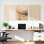 Paysage abstrait avec motif de vagues et motif géométrique sur toile tendue, ensemble de 3 reproductions de peintures à l'huile pour salon, chambre ou bureau