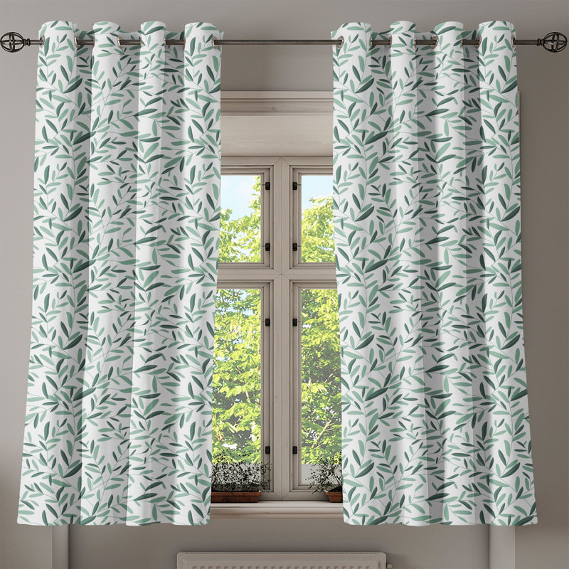 Sateen Semi Sheer Curtains / Drapes Pair, 50" W x 63" L