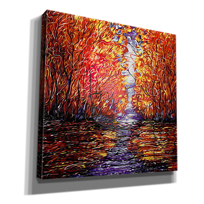 «Red Tels Reflection Abstract» par Lena Owens, art mural sur toile, H 37 po x l 37 po
