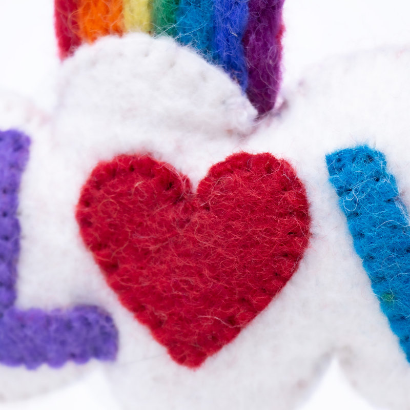 Ornement suspendu Rainbow Love Cloud