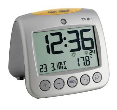 Digital Alarm Tabletop Clock in Silver