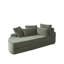 Canapé-lit 78,5 pouces en velours côtelé semi-circulaire 2 en 1, avec coussin pour le cou et cinq coussins décoratifs dans le salon-665653070