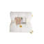 36" x 36" Pom Pom Baby Blanket, White and Brown, By Crane Baby