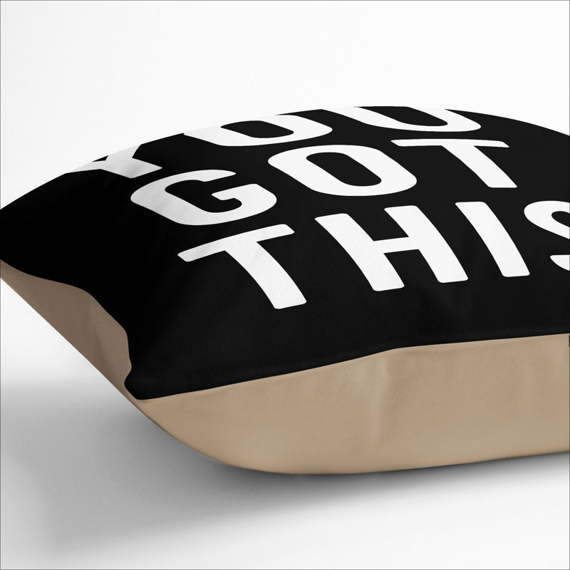 You Got This Typography Square Throw Cushion, Stone, 55cm H x 55cm W x 20cm D