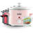 KOOC 2-Quart Small Slow Cooker with Free Liners for Easy Cleaning, Enhanced Ceramic Crock, Adjustable Temperature Settings, Reduced Nutrient Loss, Stainless Steel Finish in Pink, Round Design