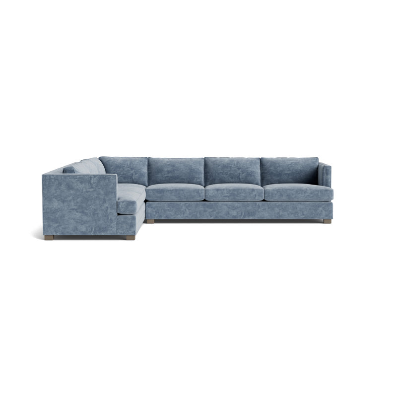 Keaton Chaise Sectional, Vintage Chenille - Smoky Blue, Driftwood