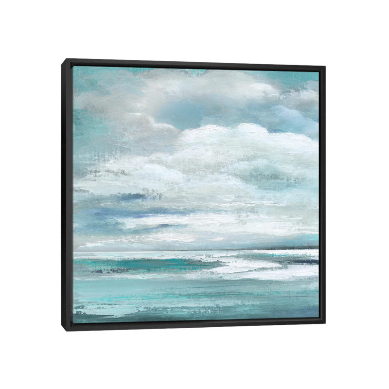 « gonflée clouds i », reproduction sur toile, H 18 po x l 18 po x P 1,5 po, Toile avec cadre noir, Pas de tapis