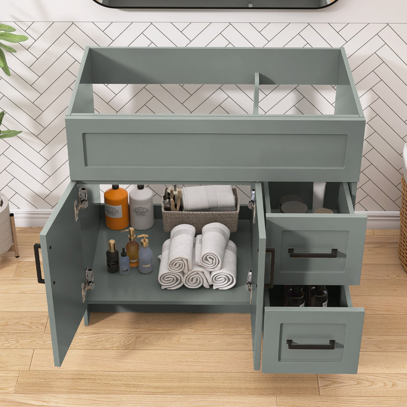 Armoire de salle de bain autoportante sans base 36 po x P 21,5 po x H 33,5 po, gris, Gris