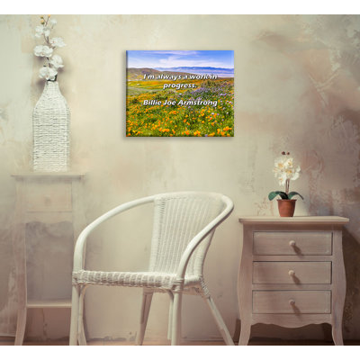 Artsy Quote "I’m always a work in progress." By Billie Joe Armstrong Gallery Wrapped Canvas