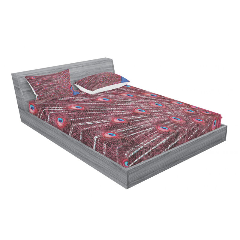 Microfiber Animal Print Sheet Set, Queen Sheet Set with Fitted Sheet