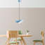 Lustre réglable élégant, structure en métal bleu clair, 11,8 po x 7,9 po x 3,9 po | Hauteur réglable de 6,7 à 41,7 pouces | Douille E27 (40 W maximum) | Parfait pour les salles à manger et les vestibules modernes, design élégant et fonctionnel-1261042708-1261042711