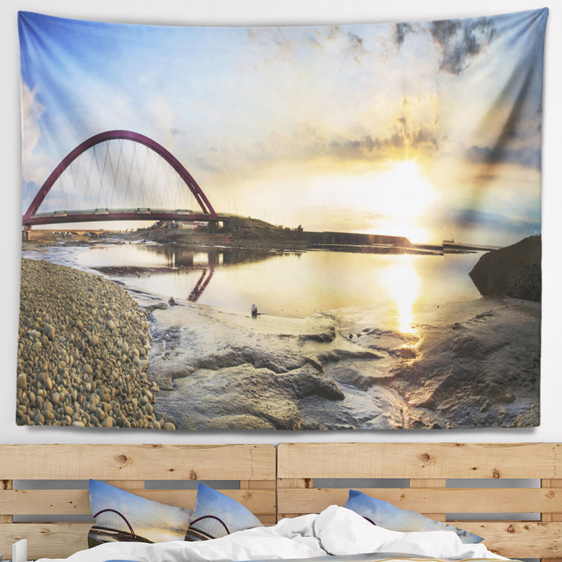 Tapisserie panoramique bord de mer, H 32 po x l 39 po